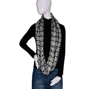 BCBGeneration Infinity Scarf Knit Black and White One Size